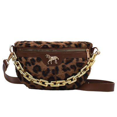 Plush Lambs Wool Fluffy Fur Women's Wait  Bag Small Fashion Fabric  Winter Female Bag Designer Handbags