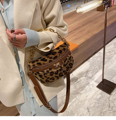 Plush Lambs Wool Fluffy Fur Women's Wait  Bag Small Fashion Fabric  Winter Female Bag Designer Handbags