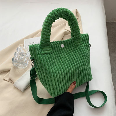 Factory Price Corduroy Women's Bag New Handbags Niche Versatile Bucket Shoulder Bags Female Nylon Button Crossbody Bags