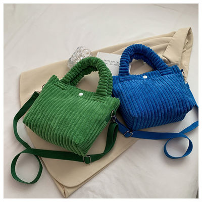 Factory Price Corduroy Women's Bag New Handbags Niche Versatile Bucket Shoulder Bags Female Nylon Button Crossbody Bags