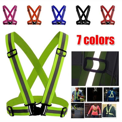 Wholesale Highlight Reflective Straps Night Running Riding Clothing Vest Adjustable Safety Vest Elastic Band