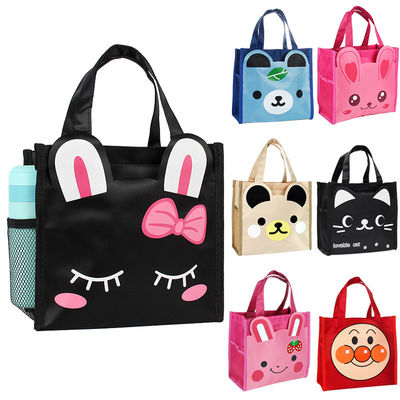 Students Animals Children Canvas Tote Bags School Waterproof Lunch Bento Bag