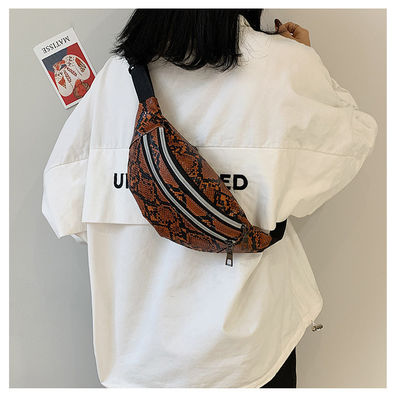 Serpentine Waist Bag Women Fashion Fanny Pack PU Hip Bum Bag Ladies Belt Pouch Pocket Purse for Phone Card
