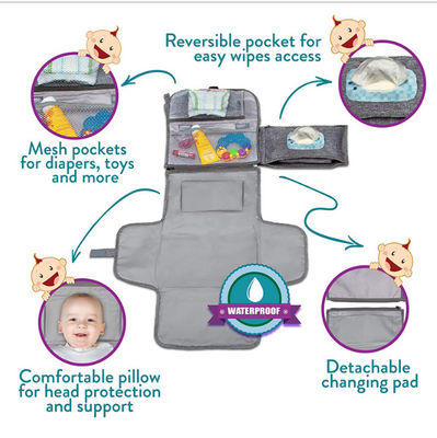 Breathable Waterproof Changing Pad For Baby Travel 35*25cm