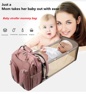 Convenient 600d Polyester Mommy Diaper Bag Travel Mommy Bag With Crib
