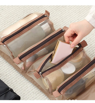 Brushes Lipstick Storage Cosmetic Bag Organizer Travel Nylon Mesh Toiletry Bag
