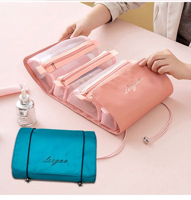 Brushes Lipstick Storage Cosmetic Bag Organizer Travel Nylon Mesh Toiletry Bag