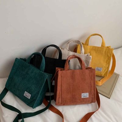 Factory OEM White Colour Nature Handbag Tote Cotton Bag Wholesale Custom Canvas Green Shopping Bags Shoulder Bag