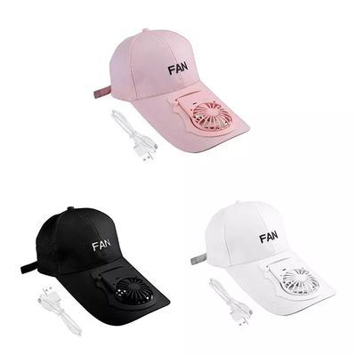 Wholesale Price Portable USB Charging Fan Hat Unisex Adjustable Summer Sports Baseball Hats  UV Protect Visors Mini Cooler Fan