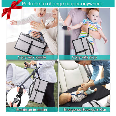 Waterproof Baby Changing Pad Diaper Bag Geometric Pattern Portable Changing Pad