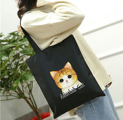 2023 Custom Logo  and size canvas  Printed Organic Calico Shopping  bag Canvas Tote  lady shopping bag school bag for kids