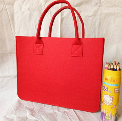 Wholesale eco promotional custom hand made polyester felt carry shopping tote gift bag woman