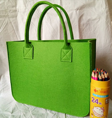 Wholesale eco promotional custom hand made polyester felt carry shopping tote gift bag woman