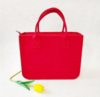 Wholesale eco promotional custom hand made polyester felt carry shopping tote gift bag woman