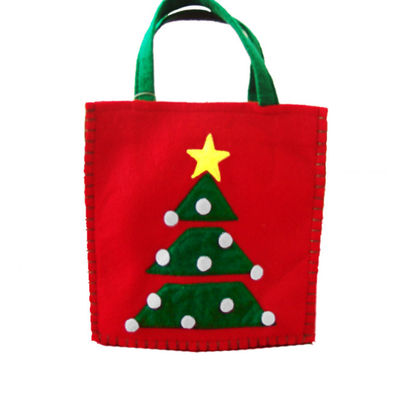 2021 new hot selling  Christmas Santa  felt tote bag reusable woman  shopping bag handle bag for Christmas gift