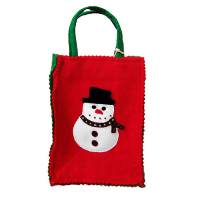 2021 new hot selling  Christmas Santa  felt tote bag reusable woman  shopping bag handle bag for Christmas gift