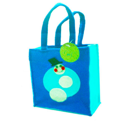 2021 new hot selling  Christmas Santa  felt tote bag reusable woman  shopping bag handle bag for Christmas gift