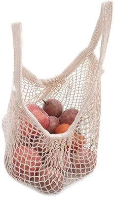 Net Cotton String Shopping Bag Reusable Mesh Market Tote Organizer Portable For Grocery Storage Beach Toys Fruit Vegetable