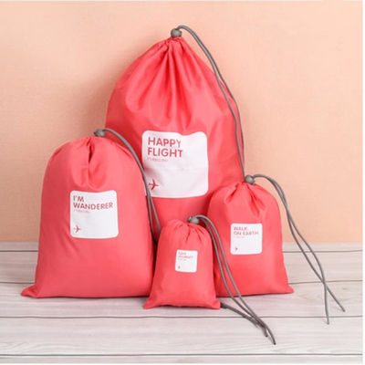 Folded Polyester Fabric Drawstring Bag Mini Gift Pouch Shoes Pocket Storage Pouch