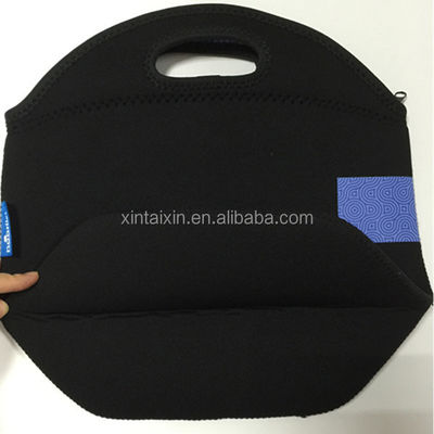 Factory made soft feeling neoprene cooler bag neoprene lunch bag with handle