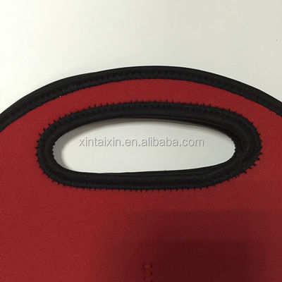 Factory made soft feeling neoprene cooler bag neoprene lunch bag with handle