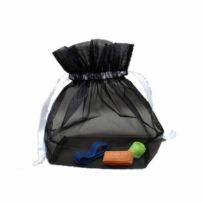 Foldable Mesh Nylon Drawstring Bags Portable Small For Gift