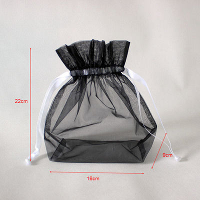 Foldable Mesh Nylon Drawstring Bags Portable Small For Gift