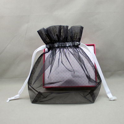 Foldable Mesh Nylon Drawstring Bags Portable Small For Gift