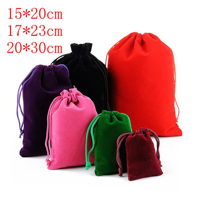 Velvet String Bag Jewelry Drawstring Pouches Wedding Party Gift Bags Mix Colors