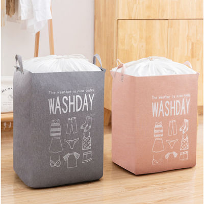 OEM Cotton Linen Foldable Laundry Basket Quilt Storage Bag