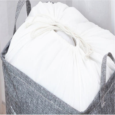 OEM Cotton Linen Foldable Laundry Basket Quilt Storage Bag