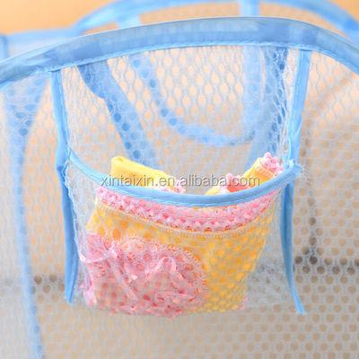 Portable Colorful Foldable Mesh Laundry Basket Reusable Dirty Cloths Bag