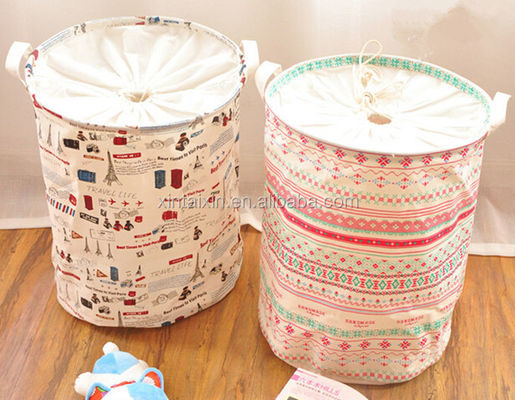 Dirty Cloth Organizer Foldable Laundry Basket 41*33cm Jute Receive Basket
