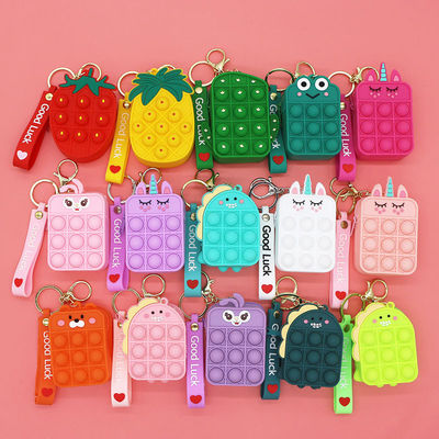 Fidget Push Bubbles Toy Rainbow Unicorn Coin Purse Wallet Ladies Silica Crossbody Bag