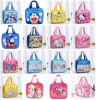 Cartoon Kids Lunch Cooler Bag Canvas Waterproof Lovely Thermal Insulated