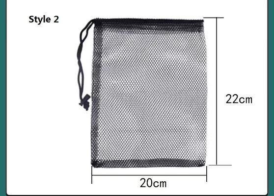 Polyester Sports Drawstring Bag Mesh Pocket Net Pouch For Storage Golf Tennis Ball