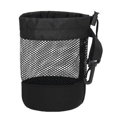 Polyester Sports Drawstring Bag Mesh Pocket Net Pouch For Storage Golf Tennis Ball