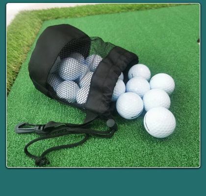 Polyester Sports Drawstring Bag Mesh Pocket Net Pouch For Storage Golf Tennis Ball