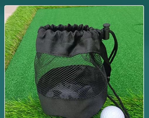 Polyester Sports Drawstring Bag Mesh Pocket Net Pouch For Storage Golf Tennis Ball