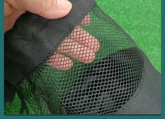 Polyester Sports Drawstring Bag Mesh Pocket Net Pouch For Storage Golf Tennis Ball