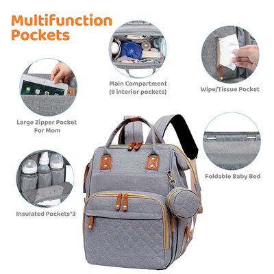 Customized Mommy Bag With Adjustable Strap And Crib For Baby