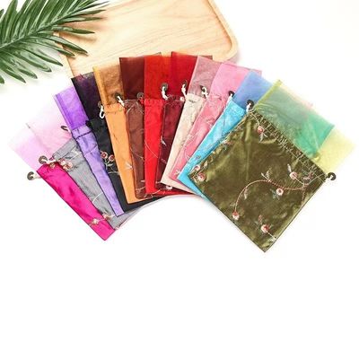 16*23 Cm Chinese Silk Brocade Jewelry Pouch Wedding Favor Drawstring Candy Bags