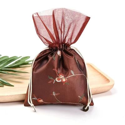 16*23 Cm Chinese Silk Brocade Jewelry Pouch Wedding Favor Drawstring Candy Bags