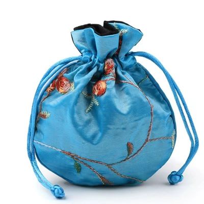 Multicolor Mini Chinese Silk Drawstring Bag Brocade Damask Jewelry Pocket Purse Gift Bags