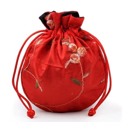 Multicolor Mini Chinese Silk Drawstring Bag Brocade Damask Jewelry Pocket Purse Gift Bags