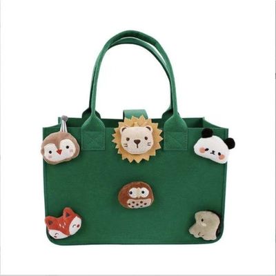 Reusable Foldable Felt Gift Bag Large Capacity Mommy Storage Tote Handbag