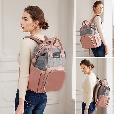 Fashion Mommy Bag Baby diaper bag with mattress for easy outing Waterproof fabric baby bottle insulation layer