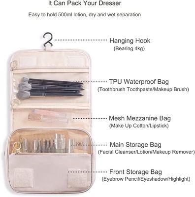 Large Oxford Women Travel Cosmetic Bag Organizer Dopp Kit Hanging