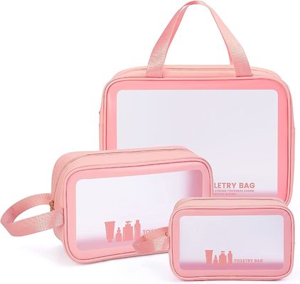 Women Transparent Glitter Makeup Bag Clean PVC Cosmetic Bag