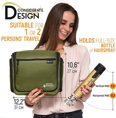 Large Hanging Travel Toiletry Bag for Men and Women Waterproof Bag with Hook for Toiletries Makeup Cosmetics